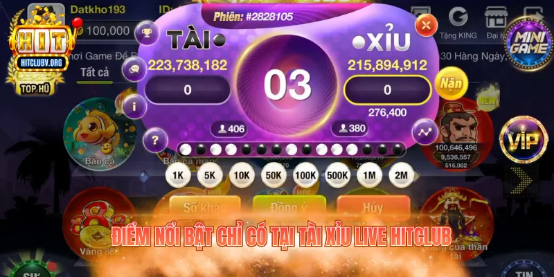 Tài Xỉu Live - Những Điểm Nổi Bật Hấp Dẫn Tại Hitclub Điểm nổi bật chỉ có tại tài xỉu live hấp dẫn